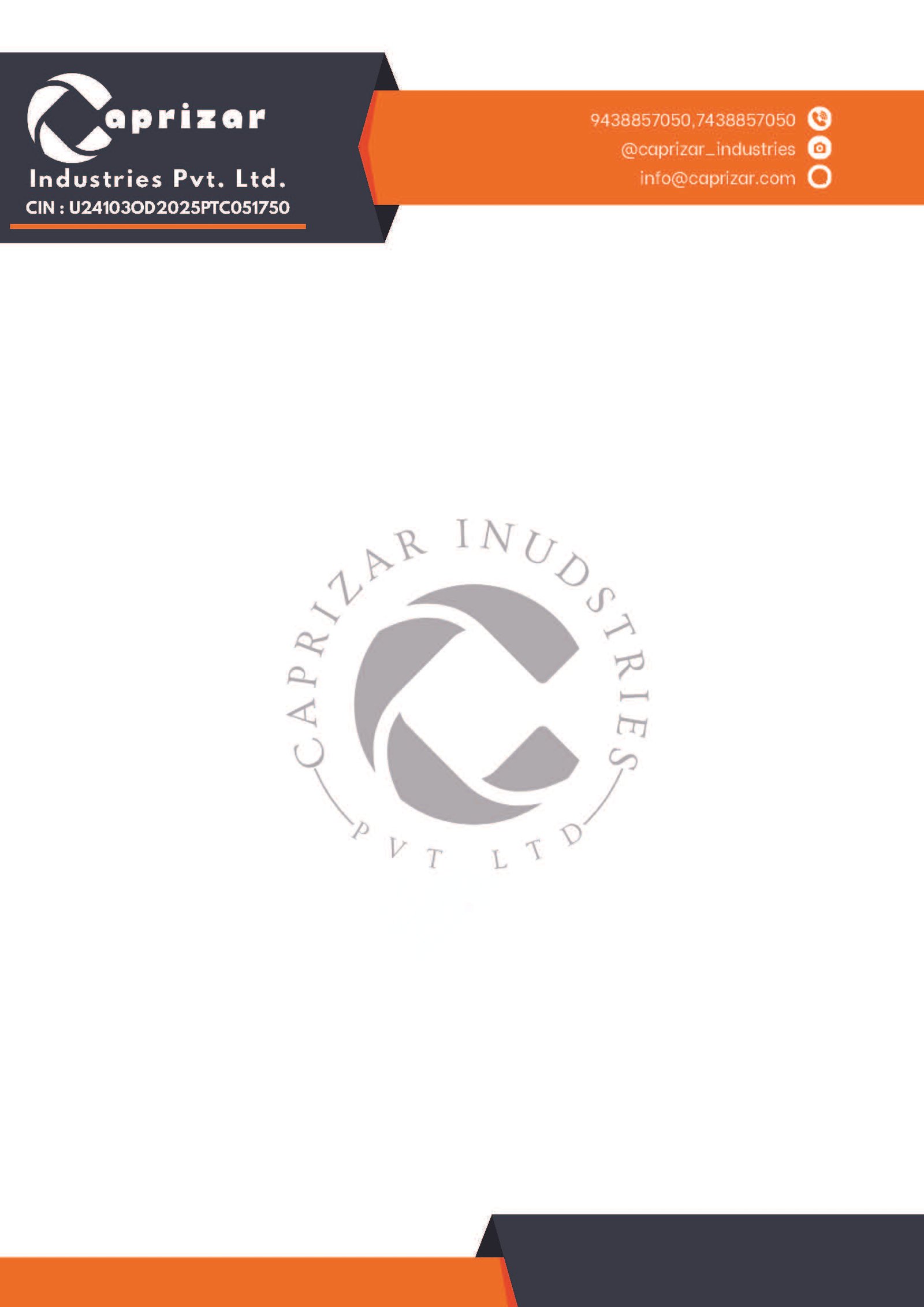 Caprizar Official Letterhead Preview